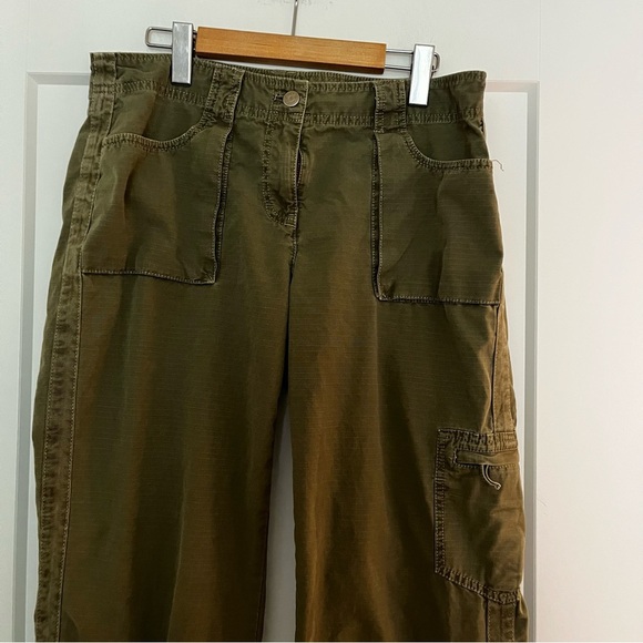 vintage 90s Y2K j. crew green label low-rise wide leg khaki workwear style pants - Picture 6 of 11